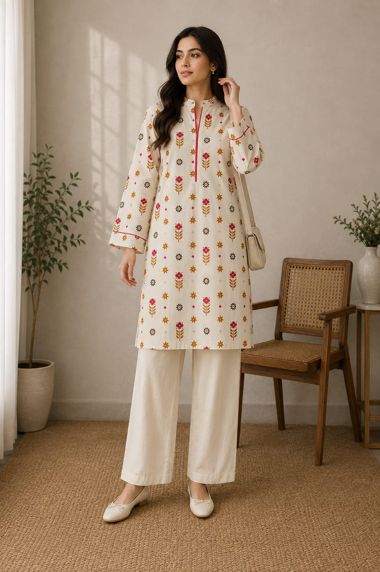 Floral Charm Printed Kurti Trouser Set