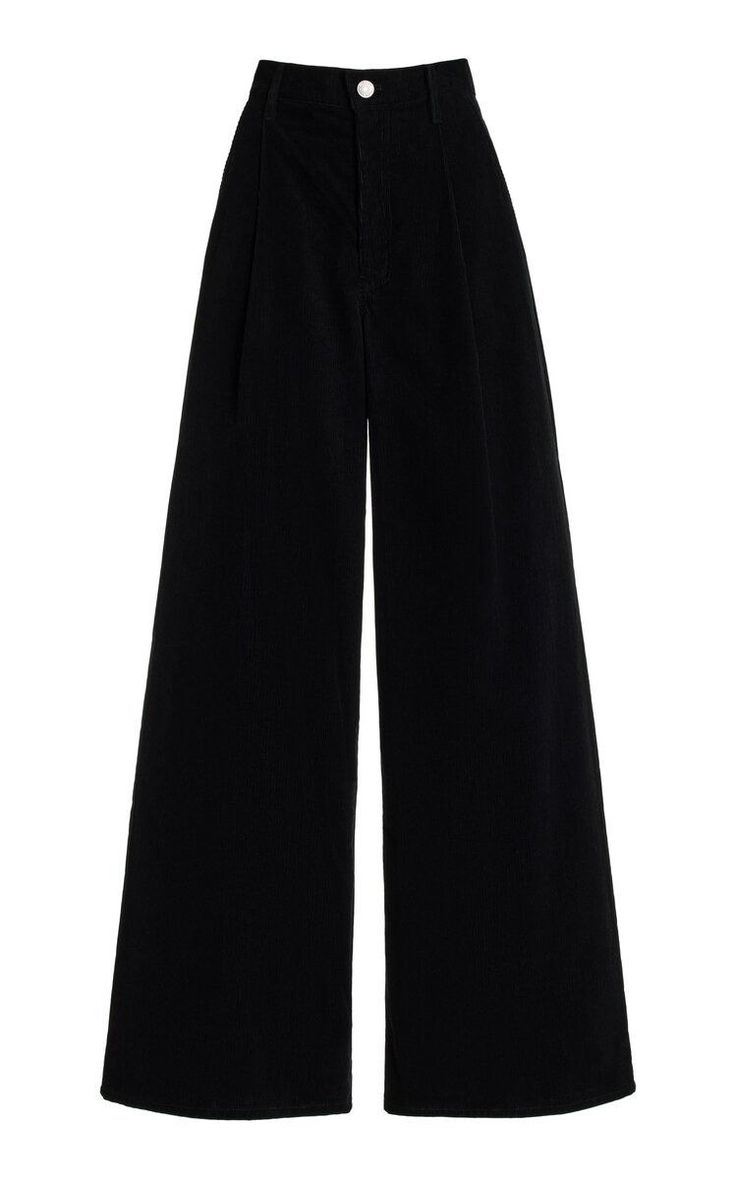 Black High-Waisted Wide-Leg Trousers